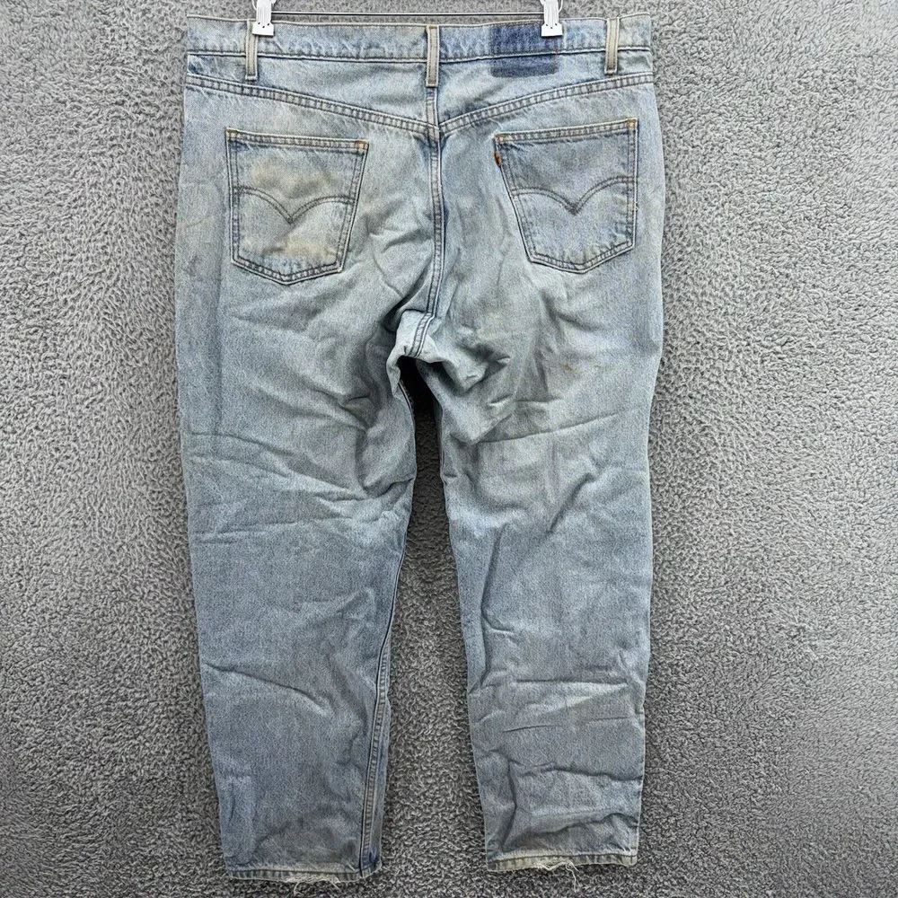 Vintage Levis Jeans 550 Relaxed Fit 40x32 Light Wash 100% Cotton Work Pants READ